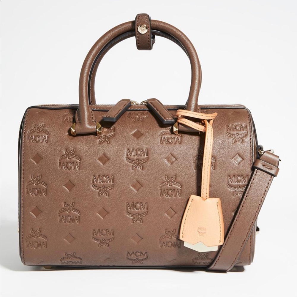MCM Boston Bag in Monogram Leather